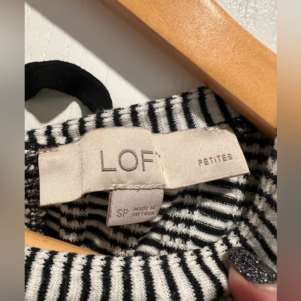 LOFT Striped Tie Back Swing Dress -small petite - Picture 2 of 3